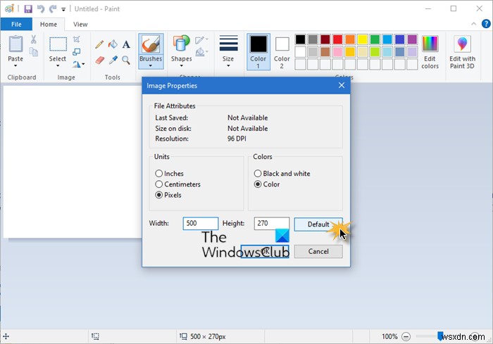 วิธีรีเซ็ตการตั้งค่า ตำแหน่ง ความละเอียด หรือขนาด Microsoft Paint เป็นค่าเริ่มต้นใน Windows 10 