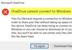 OneDrive ไม่สามารถเชื่อมต่อกับข้อผิดพลาดของ Windows เมื่อเข้าถึงไฟล์ 