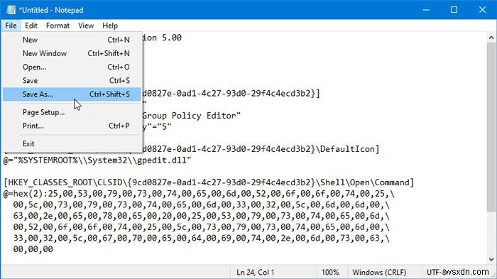 วิธีเพิ่ม Local Group Policy Editor ไปยังแผงควบคุม 