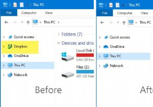 วิธีลบ Dropbox ออกจากบานหน้าต่างนำทาง File Explorer 