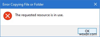 ข้อผิดพลาด 0x800700AA ทรัพยากรที่ร้องขอถูกใช้เมื่อคัดลอกไฟล์หรือโฟลเดอร์ 