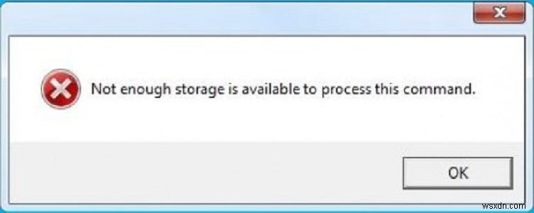 แก้ไขที่เก็บข้อมูลไม่เพียงพอสำหรับการประมวลผลข้อผิดพลาดของคำสั่งนี้ใน Windows 11/10 