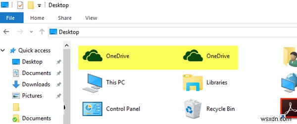 โฟลเดอร์ OneDrive ที่ซ้ำกันใน Explorer บน Windows 11/10 