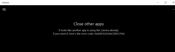 รหัสข้อผิดพลาด 0xa00f4243 สำหรับแอปกล้องใน Windows 11/10 