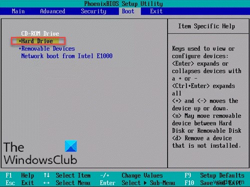 ฮาร์ดไดรฟ์ไม่แสดงขึ้นบนเมนูการบู๊ตใน Windows 11/10 