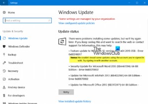 เราไม่สามารถติดตั้งการอัปเดตบางอย่างโดยใช้บัญชีที่คุณลงชื่อเข้าใช้ – ข้อผิดพลาด 0x80246017 