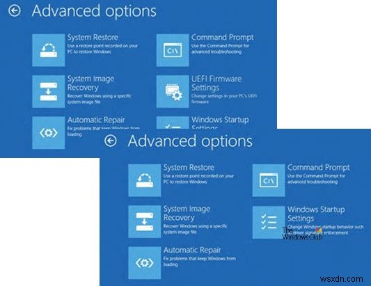 การตั้งค่าเฟิร์มแวร์ UEFI หายไปใน Windows 11/10 