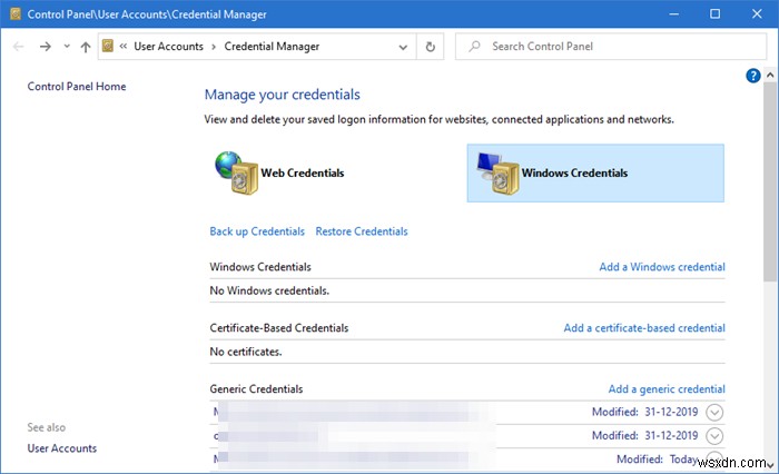 วิธีเปิดและใช้ Windows Credential Manager ใน Windows 11/10 