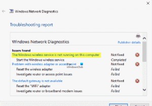 Windows Wireless Service ไม่ทำงานบนคอมพิวเตอร์เครื่องนี้ 