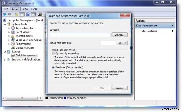 วิธีสร้าง Virtual Hard Disk บน Windows 11/10 