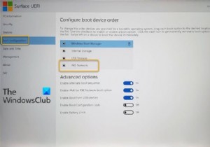 ความพยายามในการบู๊ต Surface Laptop PXE ล้มเหลวใน Windows 10 