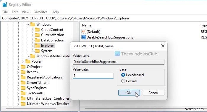 ปิดการแสดงรายการค้นหาล่าสุดใน File Explorer ของ Windows 11/10 