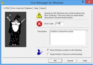 รหัสข้อผิดพลาดของ Windows &เครื่องมือค้นหาข้อความ 