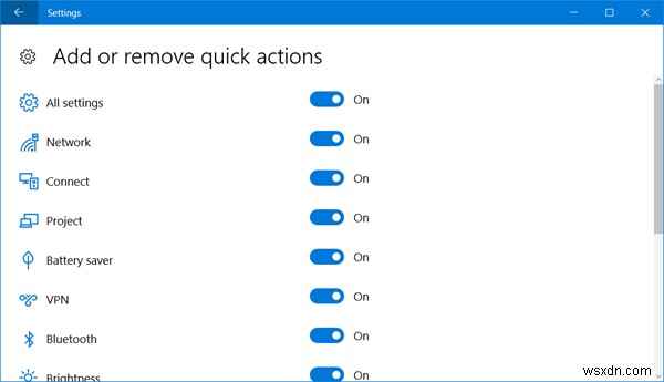 วิธีเพิ่ม ลบ จัดเรียงปุ่มการดำเนินการด่วนใน Windows 10 