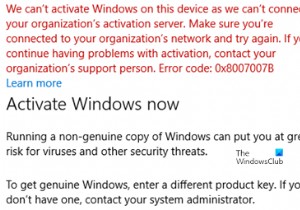 แก้ไขรหัสข้อผิดพลาดการเปิดใช้งาน Windows 10 0x8007007B 