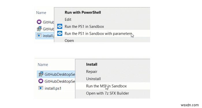 วิธีทดสอบตัวติดตั้ง PS1, EXE, MSI ใน Windows Sandbox 