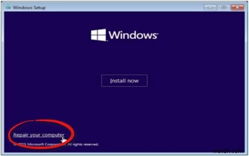 ในการใช้ System Restore คุณต้องระบุการติดตั้ง Windows ที่จะกู้คืน 