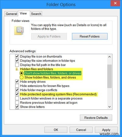 ไฟล์และโฟลเดอร์ที่ซ่อนอยู่หายไปหรือไม่ทำงานใน Windows 11/10 