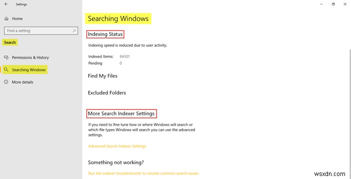 การตั้งค่าการค้นหาใน Windows 10 – การอนุญาต ประวัติ การค้นหา Windows 