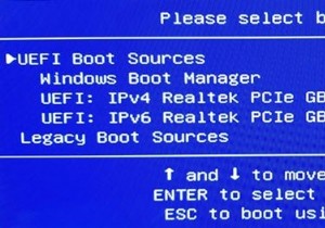 โปรดเลือกอุปกรณ์สำหรับบู๊ต – UEFI Boot Sources 