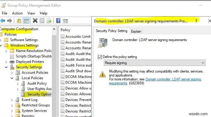 วิธีเปิดใช้งานการลงชื่อ LDAP ใน Windows Server &Client Machines 