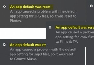 ค่าเริ่มต้นของแอปถูกรีเซ็ตข้อผิดพลาดการแจ้งเตือนใน Windows 11/10 