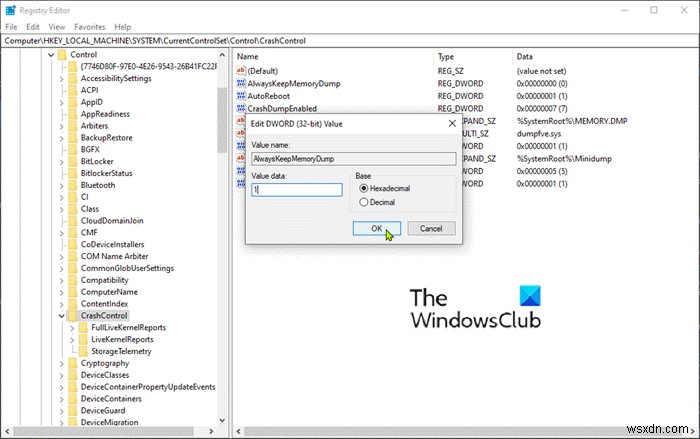 อุปกรณ์แท็บเล็ต Windows 10 สร้างเฉพาะไฟล์ minidump 