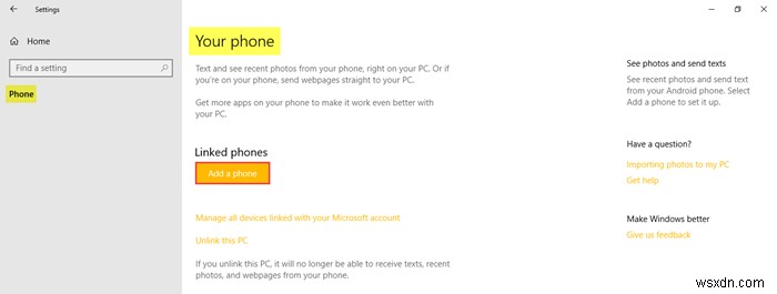 วิธีเพิ่มโทรศัพท์ผ่านการตั้งค่าโทรศัพท์ Windows 10 