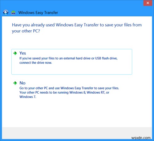 ถ่ายโอนโปรไฟล์ผู้ใช้ใน Windows OS โดยใช้ Windows Easy Transfer 