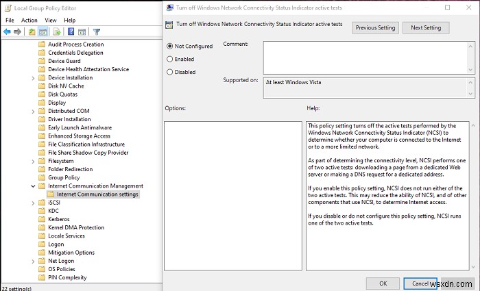 วิธีลบข้อผิดพลาดการเปลี่ยนเส้นทาง msftconnecttest 