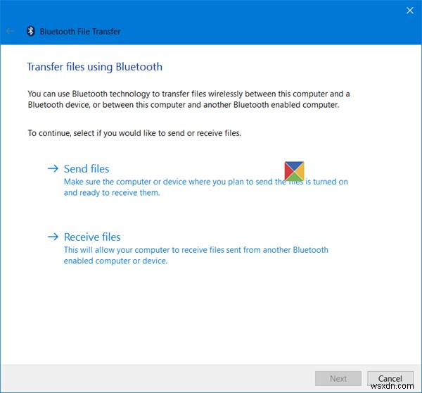 วิธีส่งหรือรับไฟล์โดยใช้ Bluetooth File Transfer ใน Windows 10 