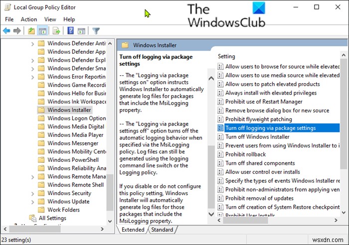 วิธีเปิดใช้งานการบันทึก Windows Installer บน Windows 10 