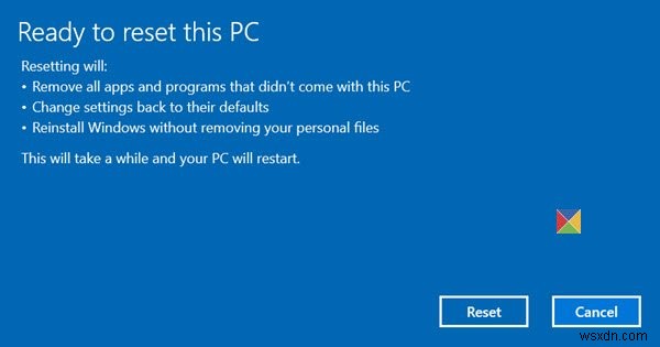 จะเกิดอะไรขึ้นเมื่อคุณรีเซ็ต Windows 11/10 