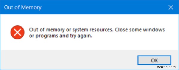 แก้ไขข้อผิดพลาด Out of Memory ขณะคัดลอกไฟล์ใน Windows 11/10 