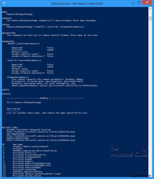 ลบหรือถอนการติดตั้งแอพ Windows Store ทั้งหมดโดยใช้สคริปต์ PowerShell 