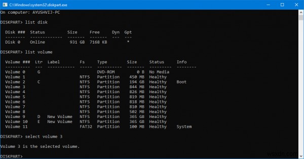 แก้ไขข้อผิดพลาด Element Not Found สำหรับ Bootrec / Fixboot บน Windows 11/0 