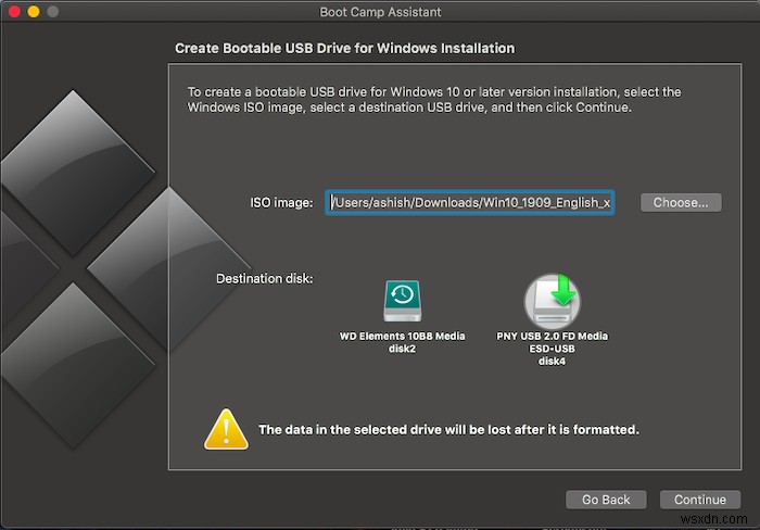 วิธีสร้าง Windows 10 Bootable USB บน Mac สำหรับ PC 