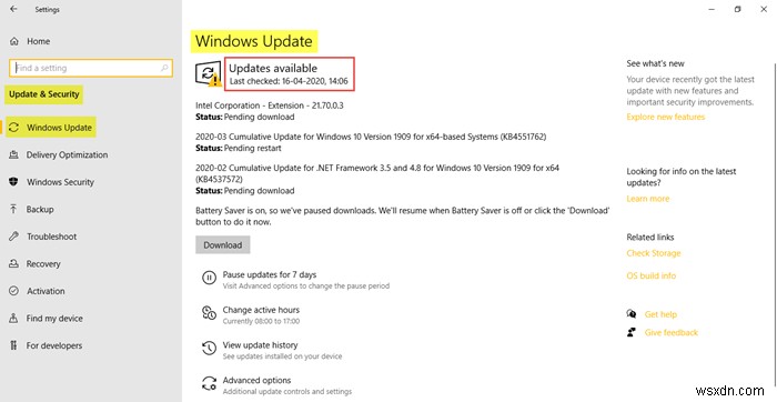 Windows Update และการตั้งค่าความปลอดภัยใน Windows 10 