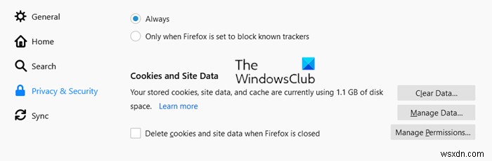 ปิดการใช้งาน, เปิดใช้งานคุกกี้ใน Chrome, Edge, Firefox, Opera browsers 