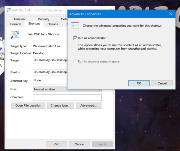วิธีเรียกใช้ไฟล์แบตช์ในฐานะผู้ดูแลระบบโดยไม่ต้องแจ้งใน Windows 10 