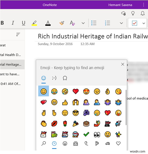 วิธีเพิ่มสติกเกอร์กราฟิกหรืออีโมจิใน OneNote สำหรับ Windows 10 