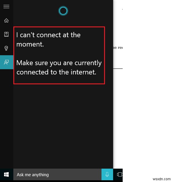 Cortana ไม่ได้เชื่อมต่ออินเทอร์เน็ตบน Windows 10 