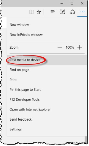ปิดใช้งานหรือเปิดใช้งาน Cast Media to Device ในเบราว์เซอร์ Edge บน Windows 10 