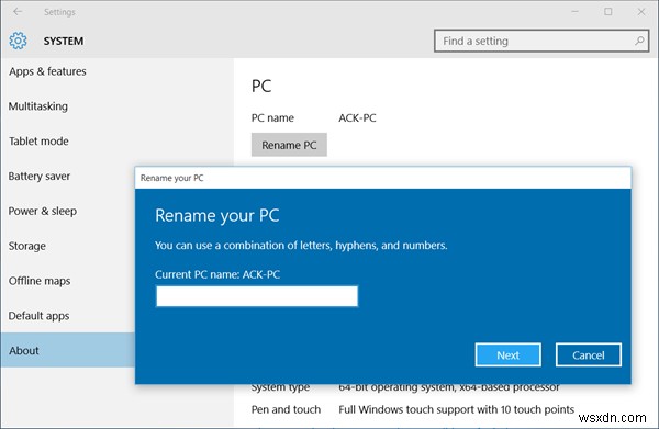 วิธีเปลี่ยนชื่อคอมพิวเตอร์ใน Windows 10 