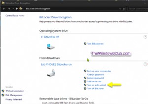เปิดหรือปิดการปลดล็อกอัตโนมัติสำหรับไดรฟ์ข้อมูลที่เข้ารหัสด้วย BitLocker ใน Windows 10 