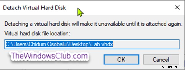 วิธีเมานต์หรือยกเลิกการต่อเชื่อมไฟล์ VHD หรือ VHDX (ฮาร์ดดิสก์เสมือน) ใน Windows 10 
