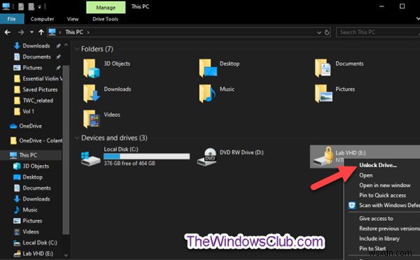 วิธีปรับแต่งเมนูบริบทของไดรฟ์เข้ารหัส BitLocker ใน Windows 10 