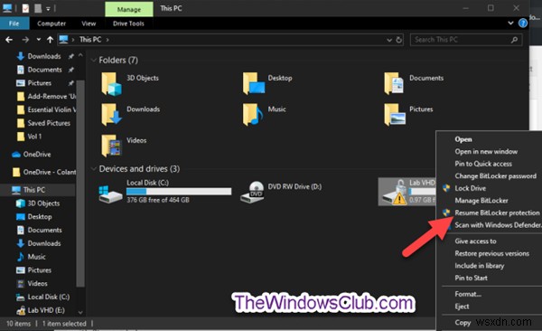 วิธีปรับแต่งเมนูบริบทของไดรฟ์เข้ารหัส BitLocker ใน Windows 10 