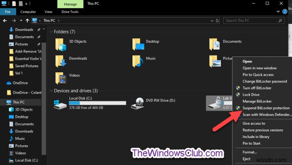 วิธีปรับแต่งเมนูบริบทของไดรฟ์เข้ารหัส BitLocker ใน Windows 10 