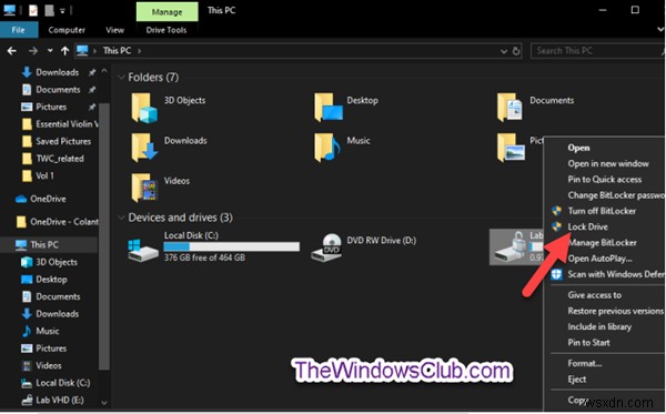 วิธีปรับแต่งเมนูบริบทของไดรฟ์เข้ารหัส BitLocker ใน Windows 10 